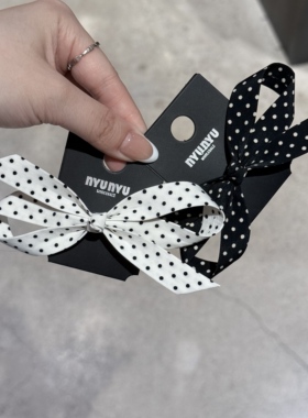 6.27韩国nyunyu发饰打结系带波点蝴蝶结鸭嘴夹