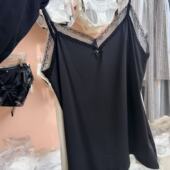 2.5韩国东大门victoria纯色醋酸蕾丝吊带背心内搭