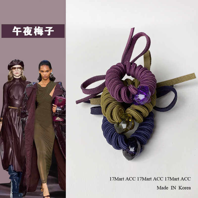 韩国发饰简约百搭蝴蝶结电话线发圈安哥拉无痕头绳扎马尾丸子头绳