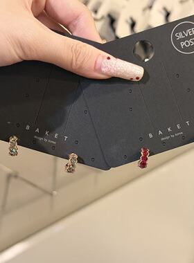 1.17韩国东大门baket耳饰AB水钻耳圈耳钉银针