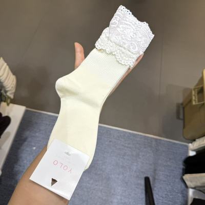 9.28东大门韩国YOLO简约甜美蕾丝袜子