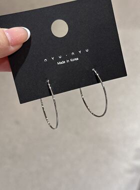 6.28韩国nyunyu饰品简约百搭耳圈合金圆圈耳环小众高级设计款耳饰