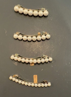 5.24韩国nyunyu发饰简约百搭贝珠弹簧夹多尺寸