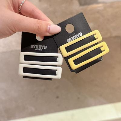 5.16韩国东大门nyunyu发饰彩色方形简约可爱BB夹