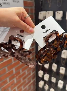 8.22韩国nyunyu发饰豹纹镂空打结蝴蝶结抓夹亚克力