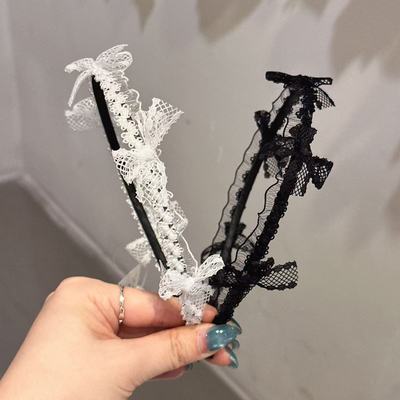 4.19韩国东大门baket发饰蕾丝蝴蝶结发箍细款