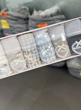 12.25韩国东大门flora彩色可爱格纹内裤套盒六条装