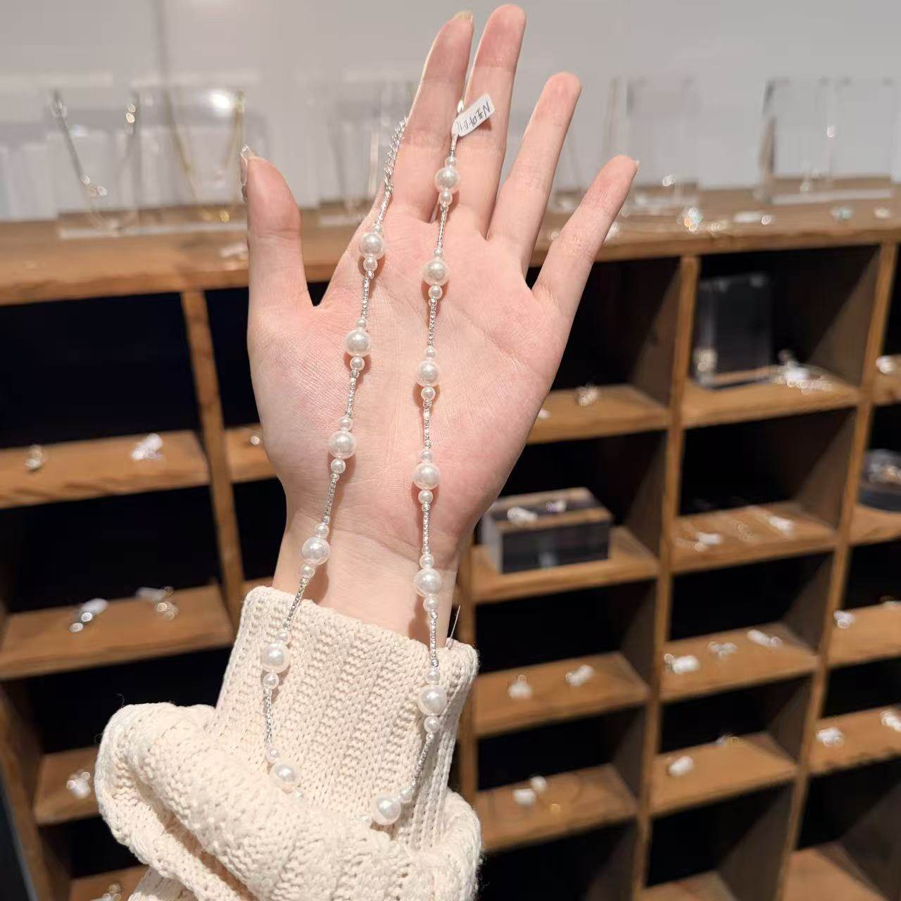 11.28韩国东大门nyunyu银饰碎银珍珠项链vase