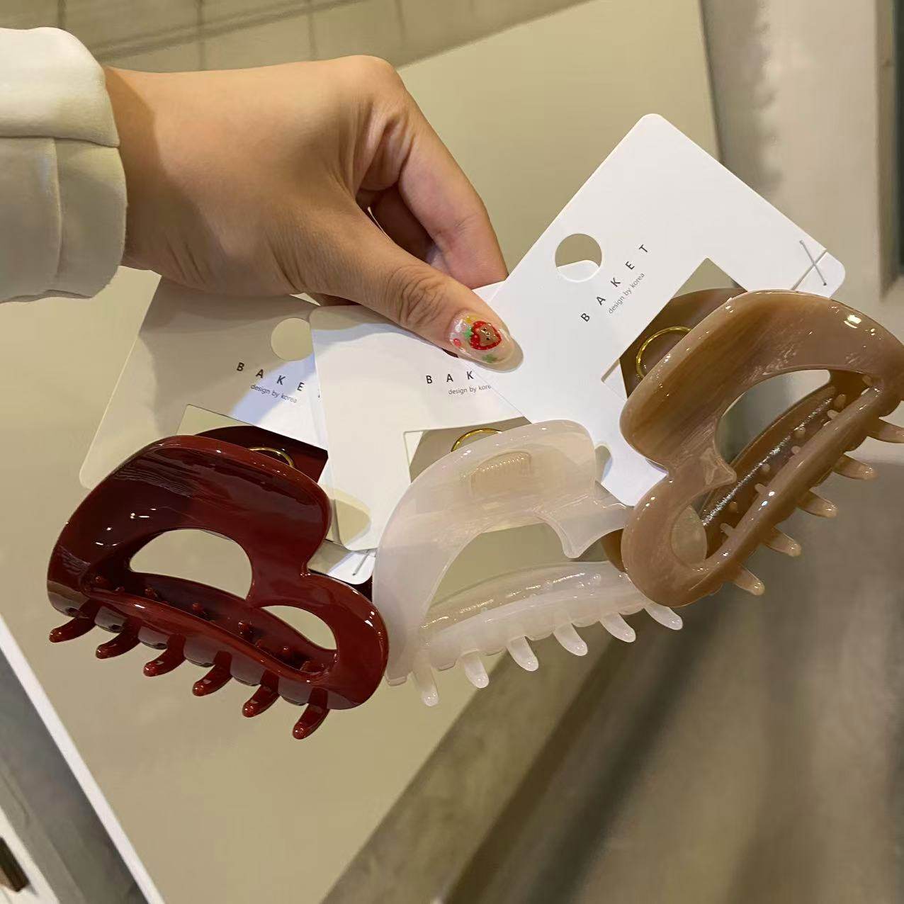 9.16韩国东大门baket发饰纯色爱心抓夹发抓时尚韩系ins