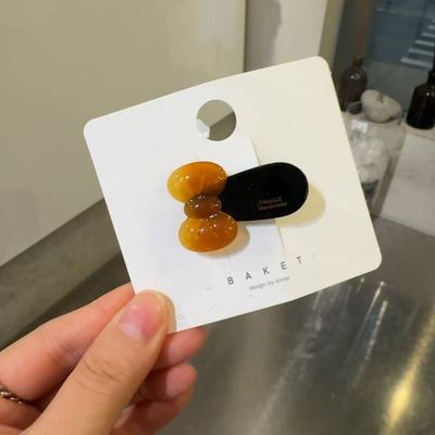 11.11韩国东大门baket发饰果冻色法造蝴蝶结小边夹发夹