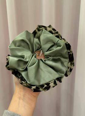 10.2韩国东大门Trois de LEI发饰布艺拼色豹纹复古大肠发圈