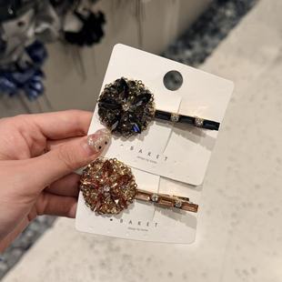 12.16韩国东大门baket满钻水钻棒棒糖一字夹鸭嘴夹边夹