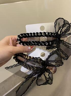 9.13韩国baket发饰网纱蝴蝶结大号横夹懒人盘发夹鸭嘴夹