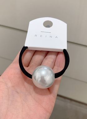 9.12韩国发饰reina简约气质大珍珠球发圈皮筋百搭马尾扎头绳发绳