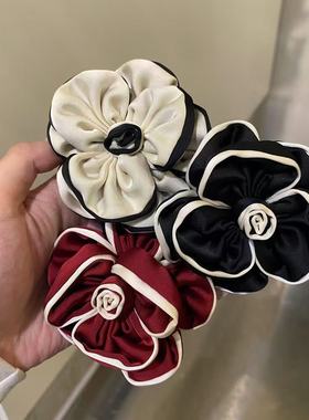 9.16韩国东大门baket发饰撞色设计手工花花发绳发圈简约