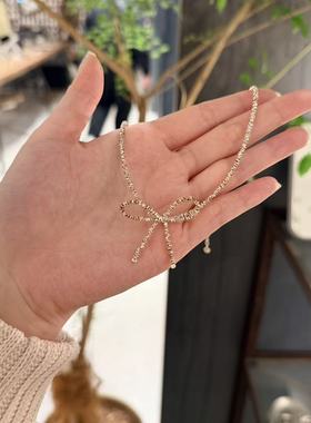 11.28韩国东大门nyunyu银饰碎银蝴蝶结项链vase