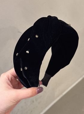 11.23韩国baket发饰水钻打结宽边丝绒发箍