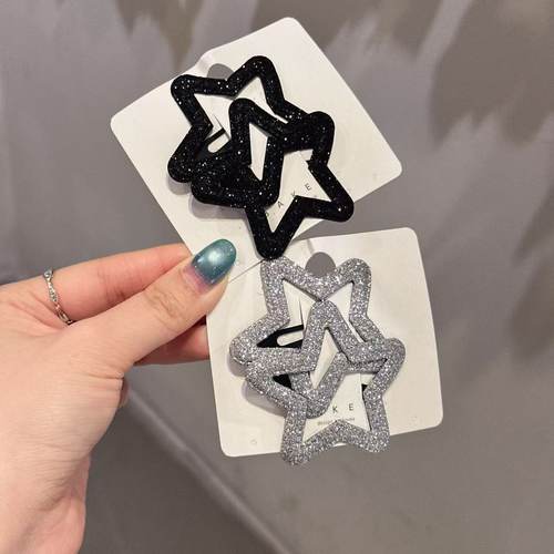 4.19韩国东大门baket发饰亮片星星爱心刘海夹BB夹