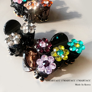 17Mart气质抓夹边夹女发夹绒花发饰头饰简约复古可爱百搭精致