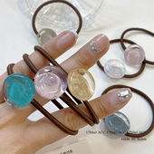 17mart简约百透圆珠橡皮筋发圈女时尚 百搭马尾扎头绳丸子头发绳