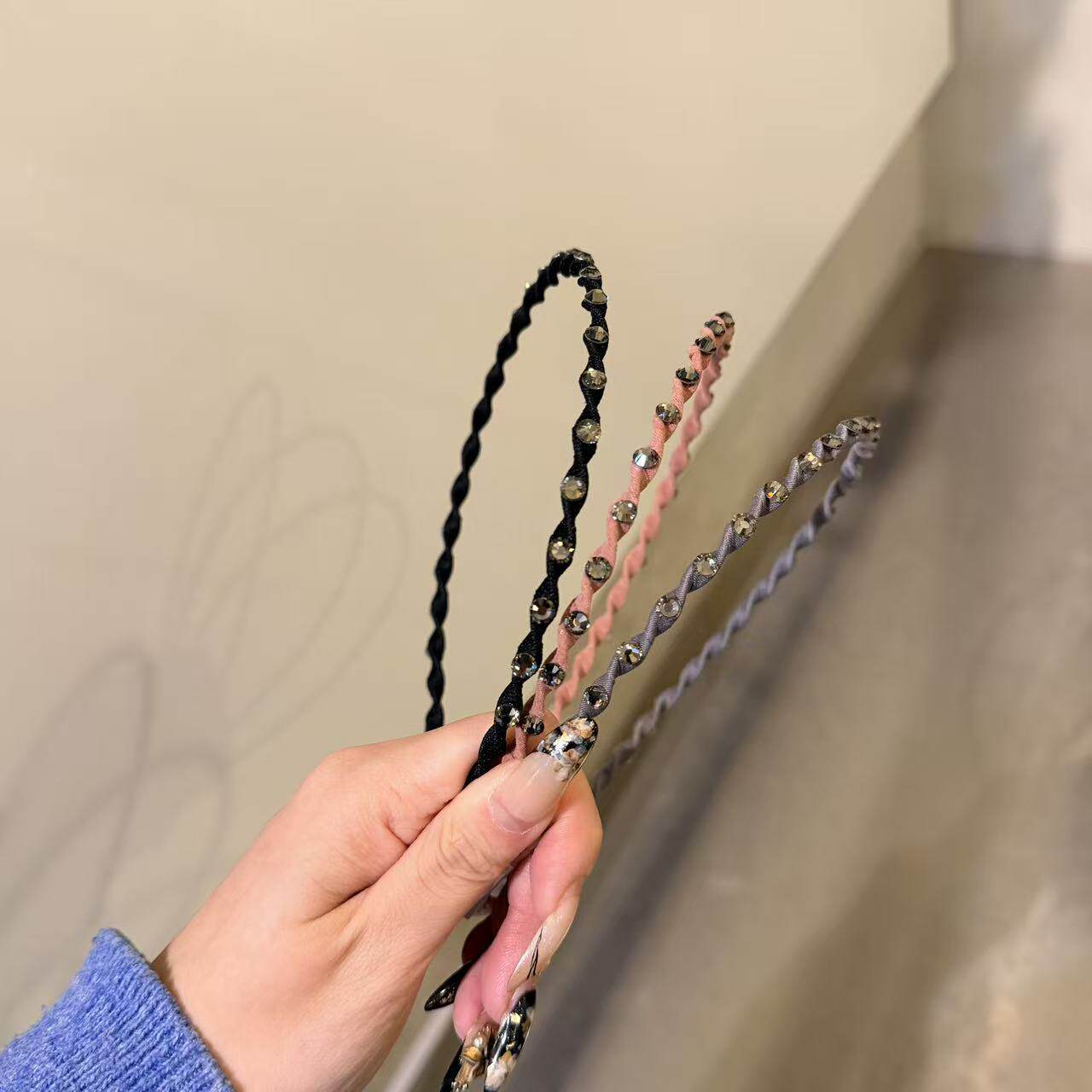 3.3韩国东大门baket发饰超细麻花满钻发箍精致