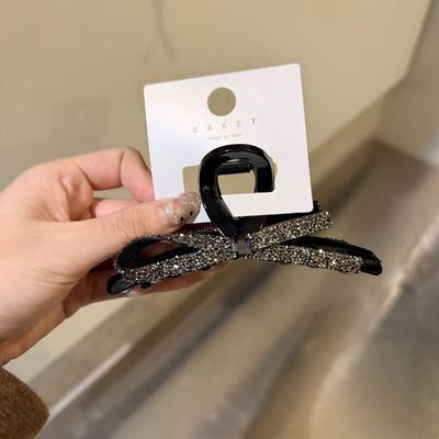 12.13韩国东大门baket发饰砂糖水钻蝴蝶结抓夹刘海夹