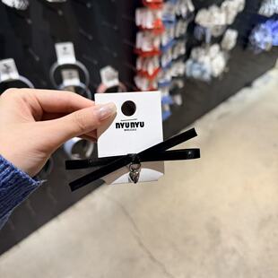 3.20韩国东大门nyunyu发饰亮面爱心蝴蝶结鸭嘴夹