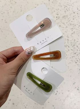 8.12韩国东大门baket发饰纯色法造bb夹鸭夹边夹发夹