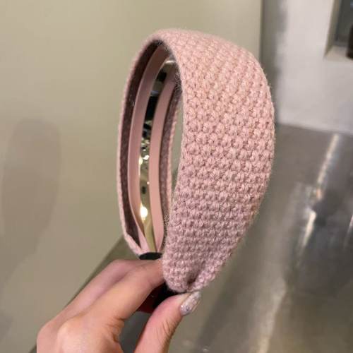 10.25韩国东大门baket发饰秋冬新款纯色毛线编织宽发箍针织头箍