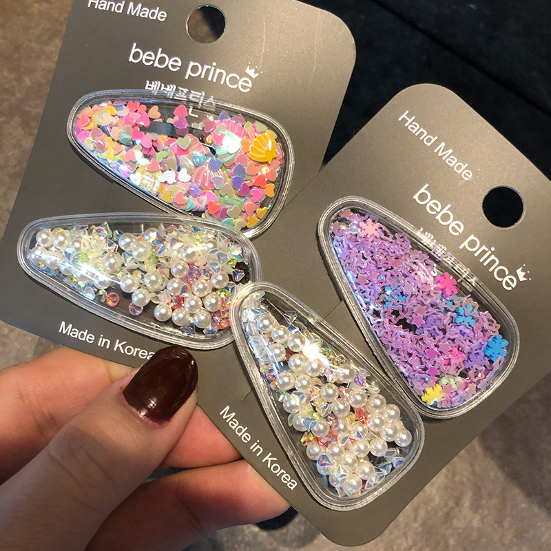 韩国儿童发饰bebeprince可爱甜美亮片发夹女童少女刘海边夹