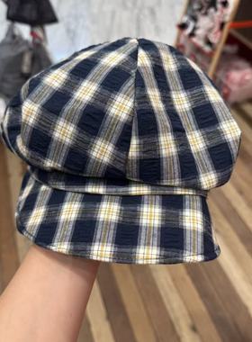 8.31韩国东大门Trois de LEI新款格子报童帽八角帽