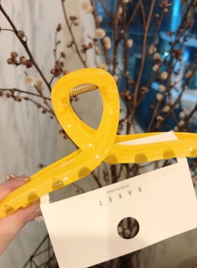 韩国baket发饰法式简约糖果色亚克力发夹抓夹后脑勺盘发鲨鱼夹子