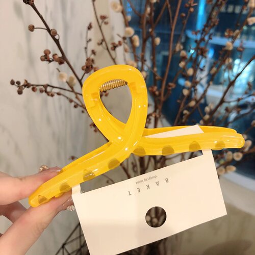 韩国baket发饰法式简约糖果色亚克力发夹抓夹后脑勺盘发鲨鱼夹子