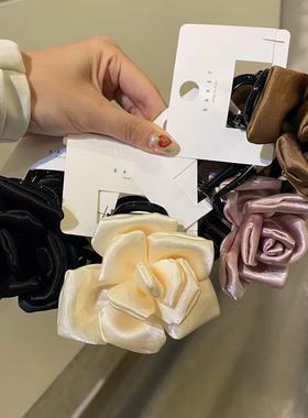 9.16韩国东大门baket发饰亮面纯色手工花花抓夹