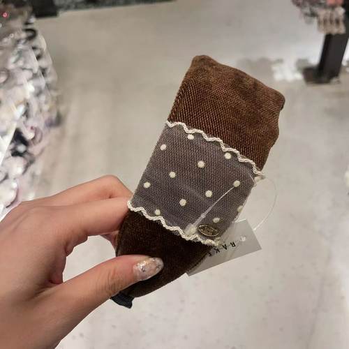 10.28韩国东大门baket发饰蕾丝波点丝带宽发箍