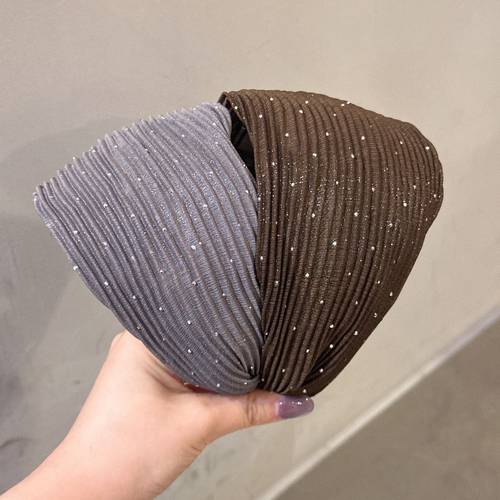 韩国baket发饰甜美气质细闪布艺宽边发箍发带精致高级感小众头箍