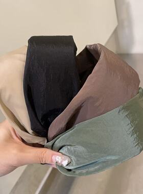 8.23韩国baket发饰亮面布艺净版宽边两用发箍发带复古