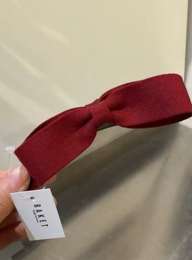 10.18韩国东大门baket发饰简约气质净版绒面蝴蝶结香蕉夹