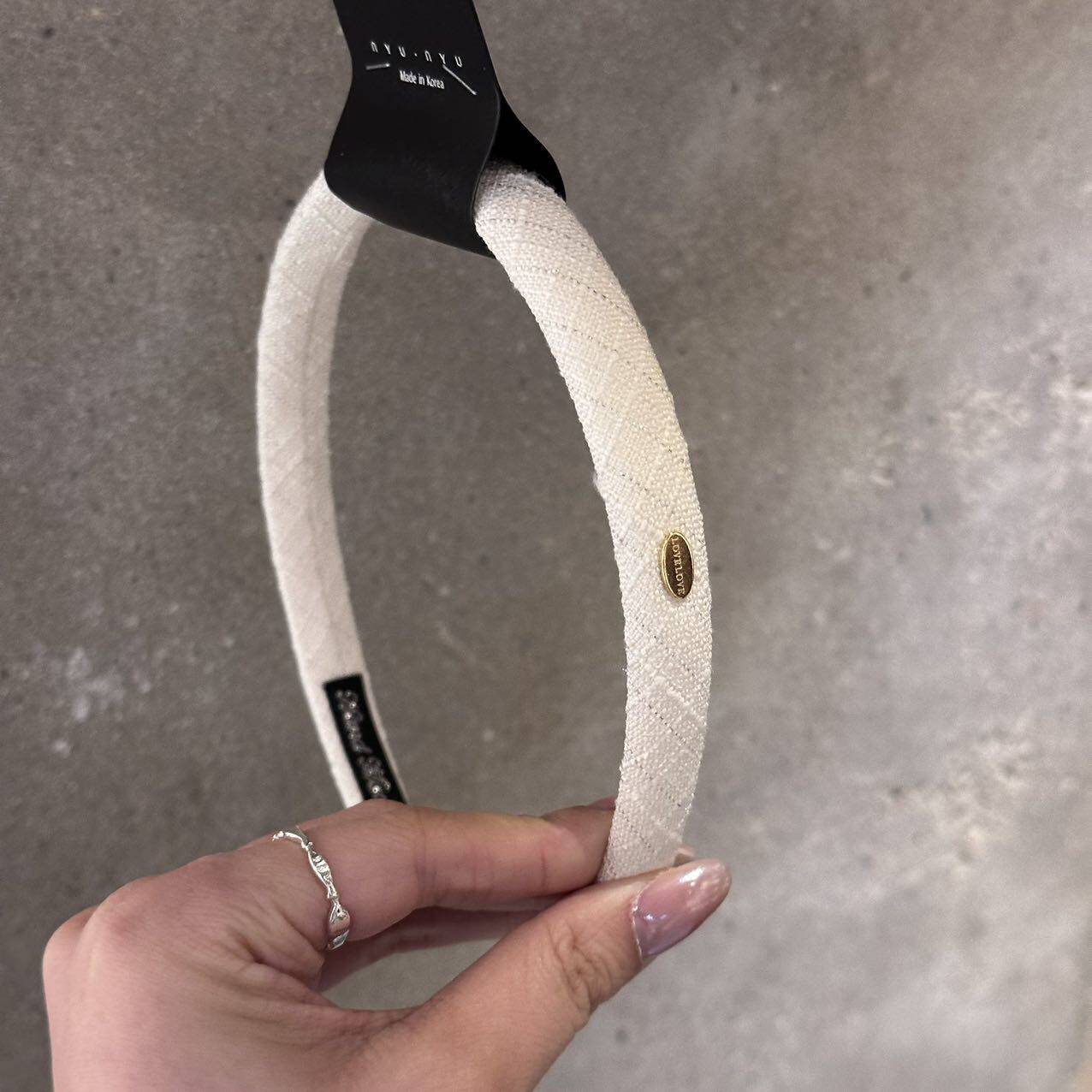 4.5韩国nyunyu发饰简约格纹发箍