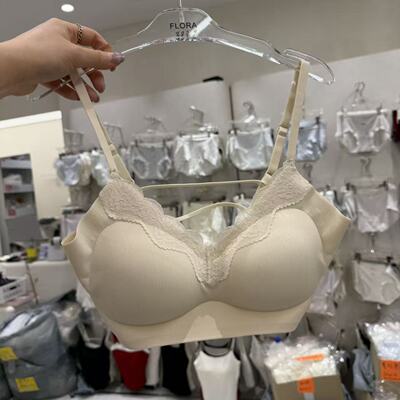 2.26韩国东大门flora春款纯色简约蕾丝美背粉底液内衣