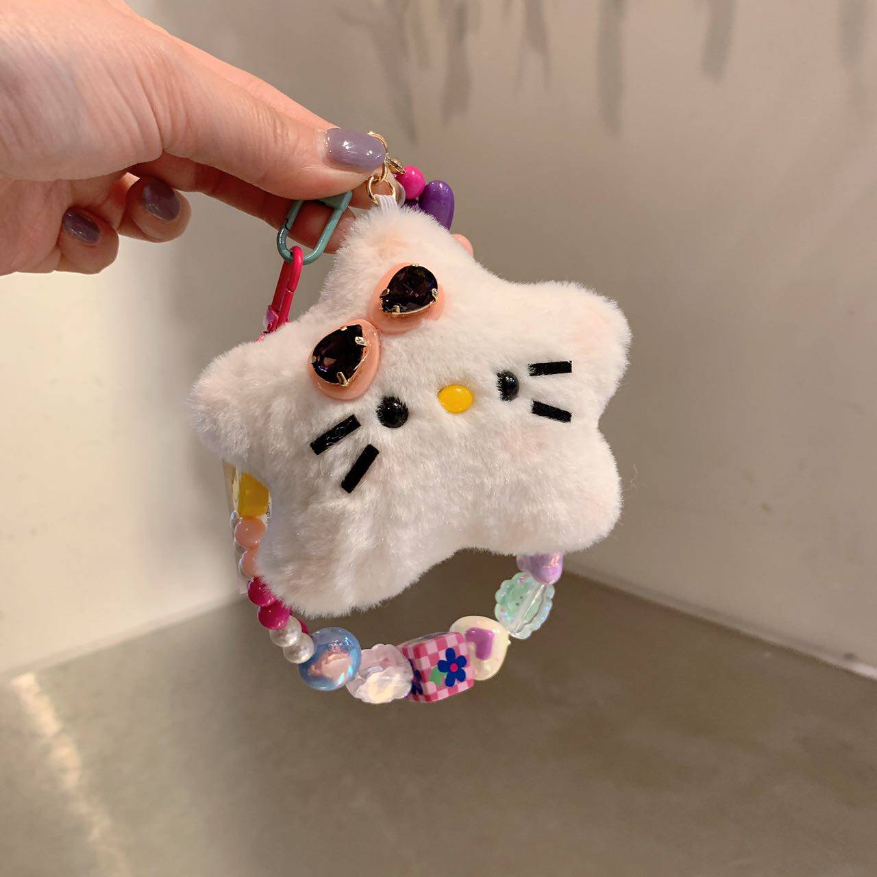 26直播韩国baket毛绒绒星星可爱表情挂链钥匙扣包挂