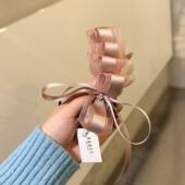 1.27韩国东大门baket发饰缎面欧根纱褶皱蝴蝶结丝带香蕉夹马尾夹