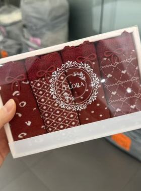 12.25韩国东大门flora彩色可爱蝴蝶结内裤套盒四条装