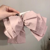 8.25韩国直播baket设计感布艺多层蝴蝶结弹簧夹