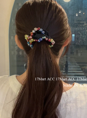 8.23韩国baket发饰彩虹串珠水钻气质大肠发圈