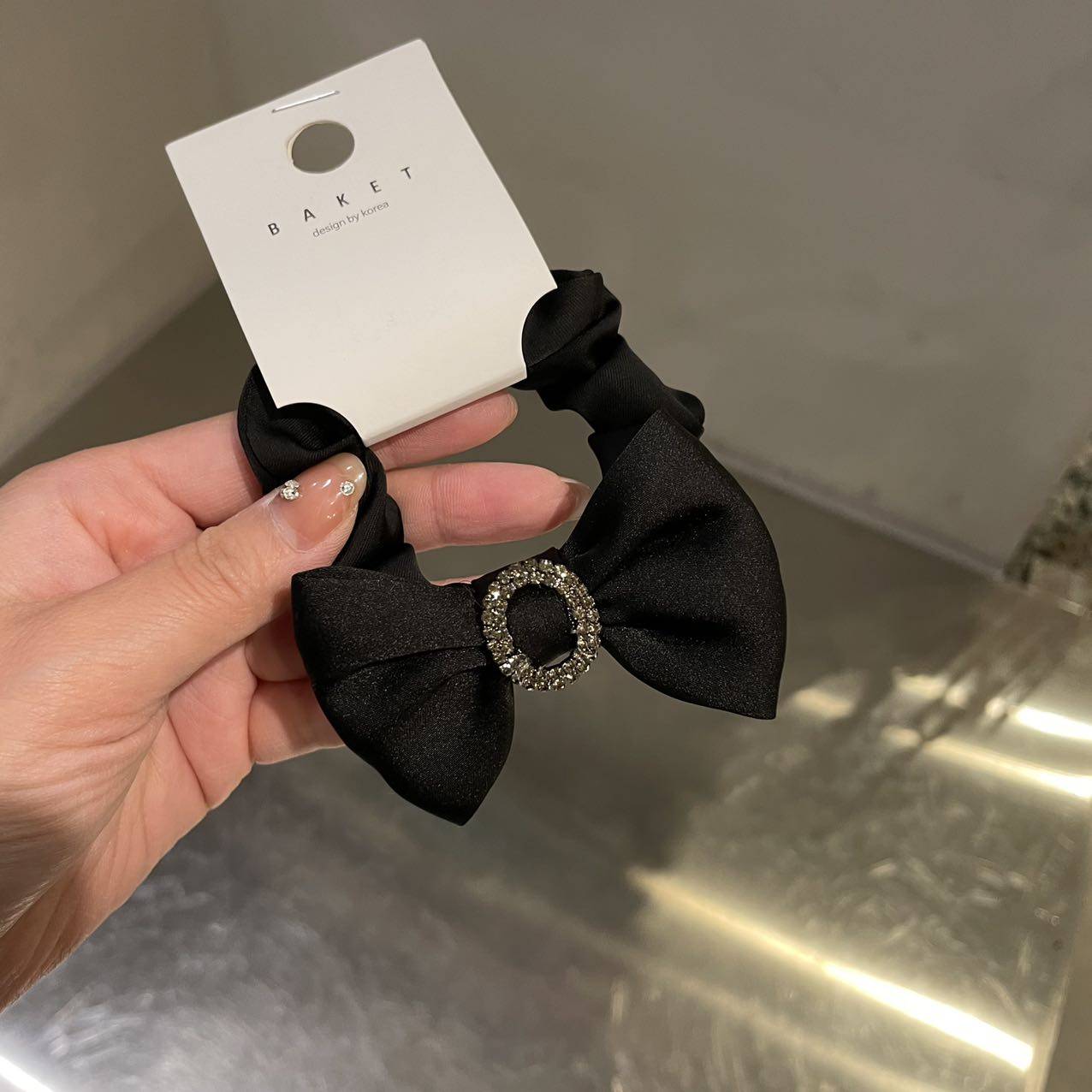 大肠发圈黑色蝴蝶结直播基础款