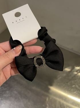 6.24韩国直播baket发饰基础款黑色蝴蝶结简约大肠发圈