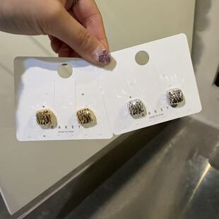 3.24韩国东大门baket耳饰切割亮闪金属耳夹