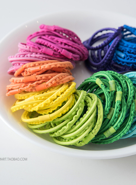 17mart韩国饰品儿童皮筋小圈扎头绳荧光彩色橡皮筋发圈不伤发绳