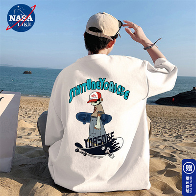 NASA联名纯棉短袖潮牌纯棉男生潮